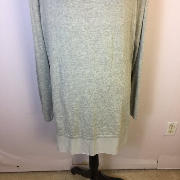 NWT DG2 Diane Gilman Sweater Tunic Knit Top XL Womans Gray Hi-Lo Hem Long Sleeve - Picture 13 of 14
